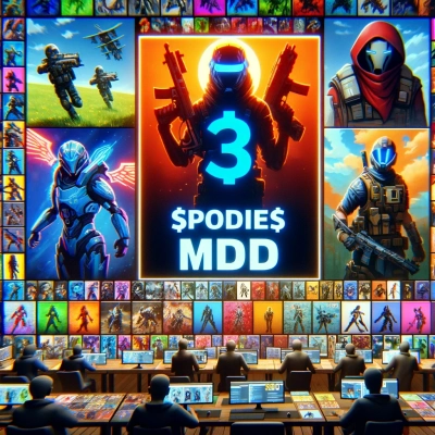 Representa um mercado digital dinâmico com vários mods e skins à venda.