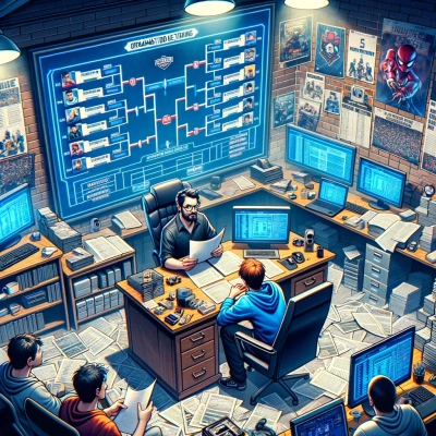 uma reunião de planejamento de torneio