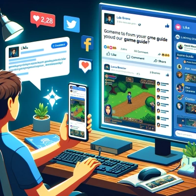 alguém promovendo seu guia de jogos nas redes sociais
